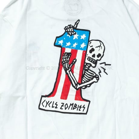 CYCLE ZOMBIES LAST PLACE Premium S/S T-Shirt White