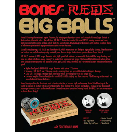 BONES BEARING BIG BALLS 6 BALL
