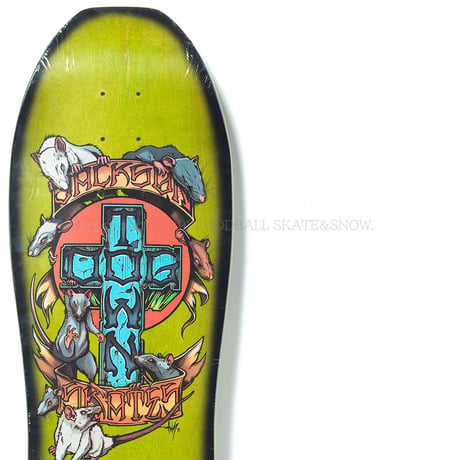 DOG TOWN SKATEBOARDS TIM JACKSON RATS REISSUE LIME / BLACK FADE (MADE IN USA) 10.125