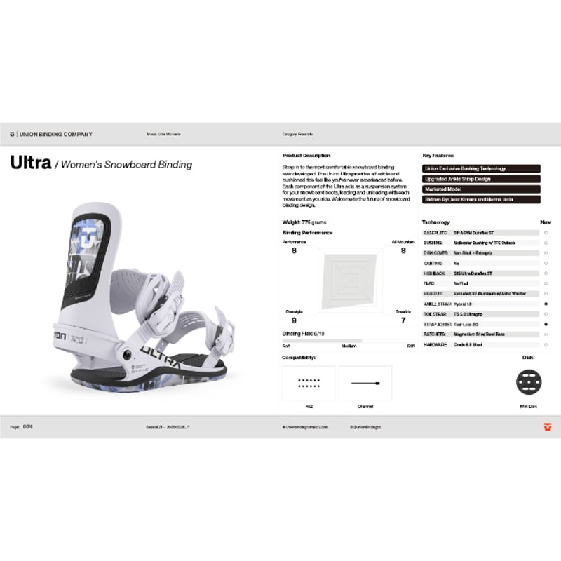 早期予約 25-26 UNION BINDINGS ULTRA WOMEN | ODDBALL