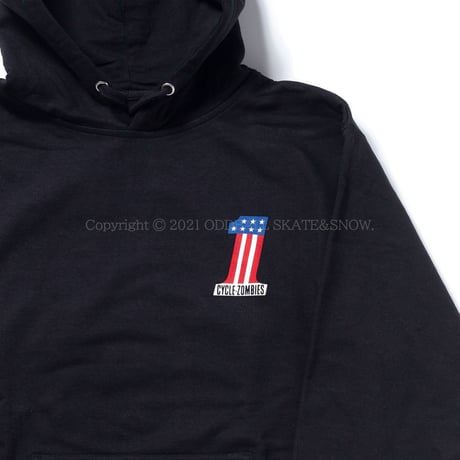CYCLE ZOMBIES PITSTOP Pull Over Hooded SweatShirt Black