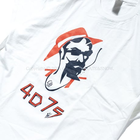 4D7S ZIG ZAG S/S TEE white ART BY RAT HOLE STUDIO