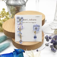 【temari_sakura】空色あじさいイヤリング　B1598-192