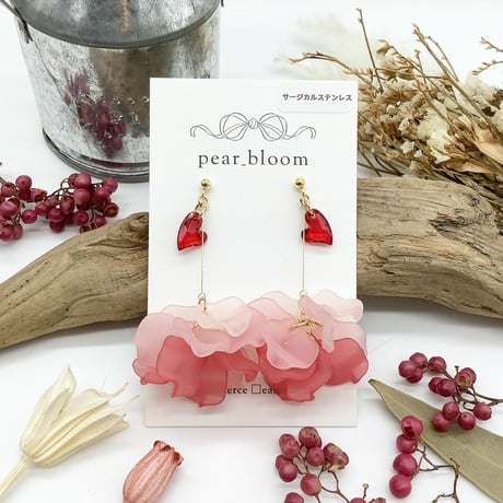 kapi_Kapiさま専用★CA4LAベレー＋マチルダローズ花びらピアス kapi_Kapiさま専用☆CA4LAベレー＋マチルダローズ花びらピアス