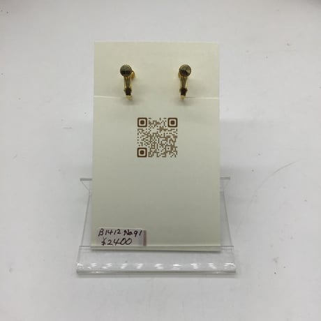 B1412-91 赤いお花のレースイヤリング