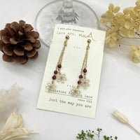 B1412-63 タティングレースのお花イヤリング