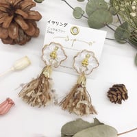 タッセル×フラワーイヤリング