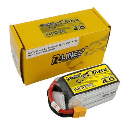 TATTU R-Line V4 22.2V 1400mAh 130C 6S LiPo Battery XT60