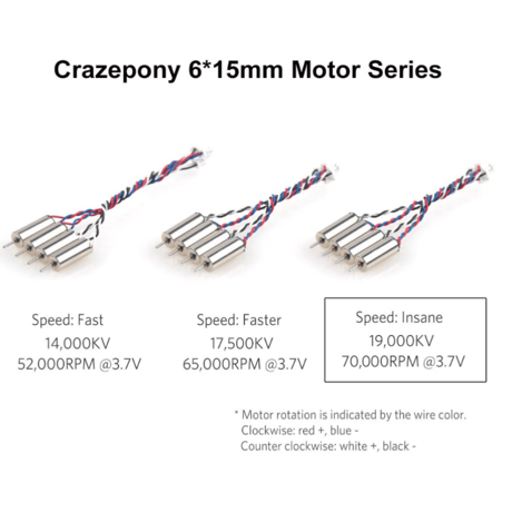 Crazepony  6x15mm 19000kv Brushed motor (CWx2 CCWx2)