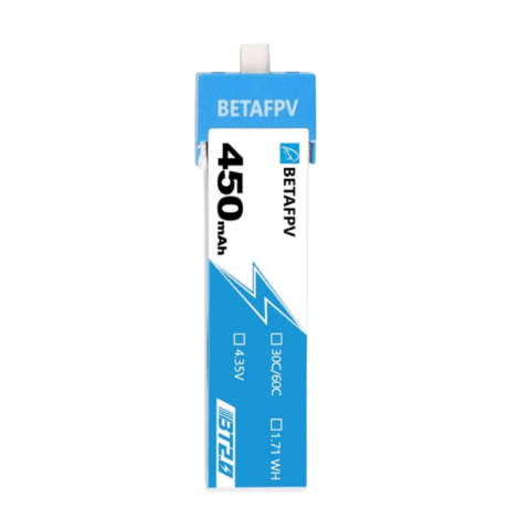 BETAFPV 4.35V 450mAh 1S 30C BT2.0 Lipo Battery