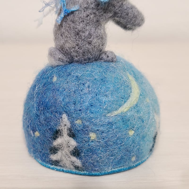 羊毛針刺し(ミニ)] ウサギ(三日月) | rabbica ONLINE STORE