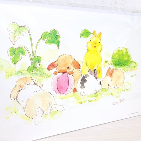 A4ミニポスター 「うさぎしまコラボ」