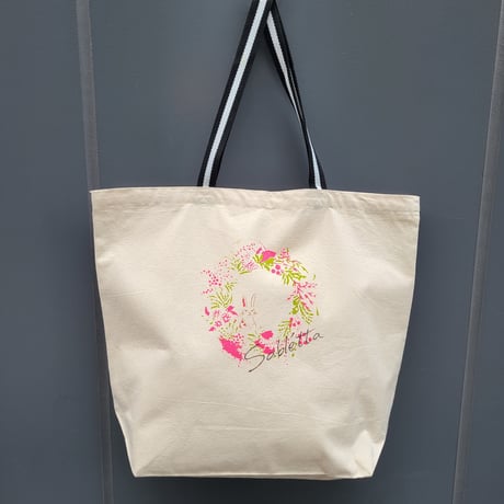 「うさぎとリース」マルシェバッグ