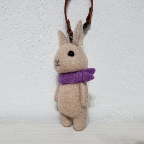 バッグチャームウサギ ピンク・Sパープル