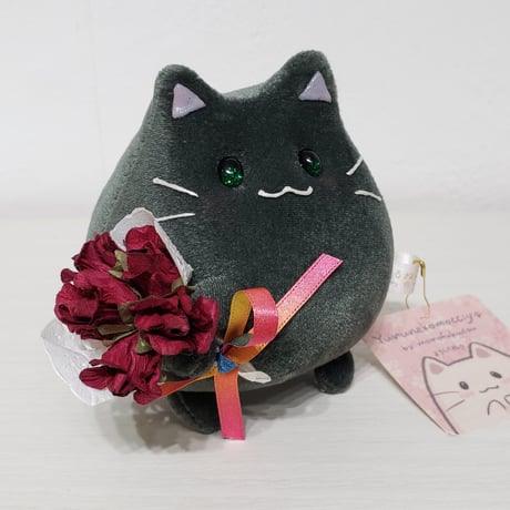 ねこもっちー（花束どうぞ 黒）