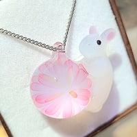 うさぎと桜のペンダント-908