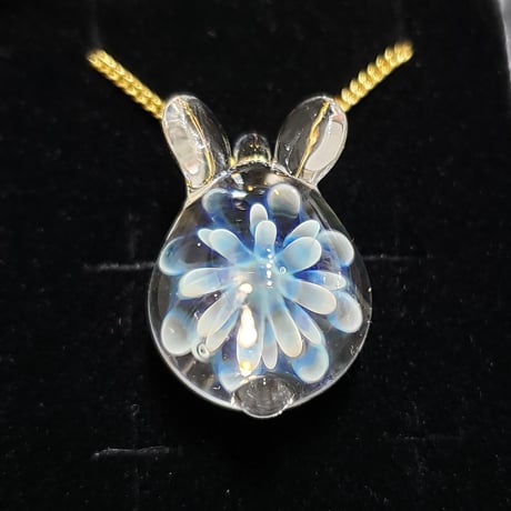 【冬季限定】雪の華うさぎのペンダント-405