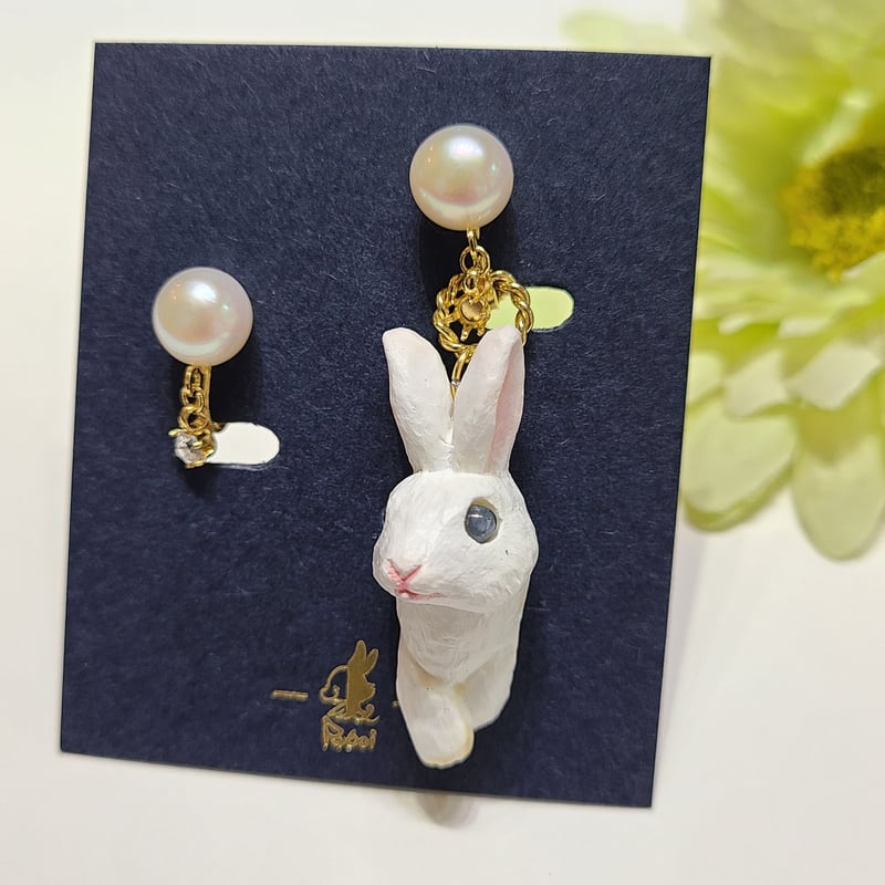 うさぎ　ネックレス2つ・イヤリング ダッシュうさぎさんのイヤリング | rabbica ONLINE STORE