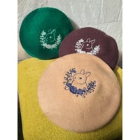 刺繍ベレー （ローズガーランド）