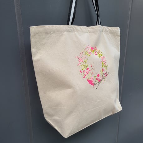 「うさぎとリース」マルシェバッグ
