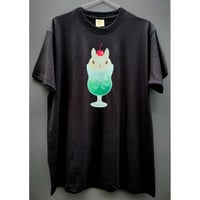 オーガニックコットンTシャツ（うさクリームソーダ）スミクロ L