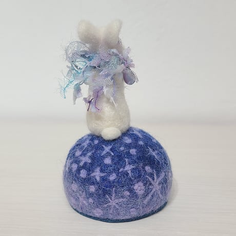 [羊毛針刺し(ミニ)]ウサギと天の川(BIW)