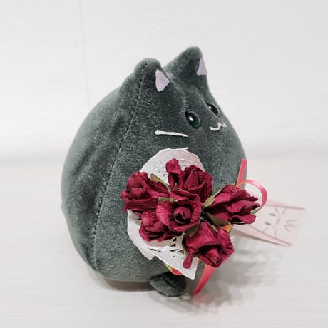 ねこもっちー（花束どうぞ 黒）