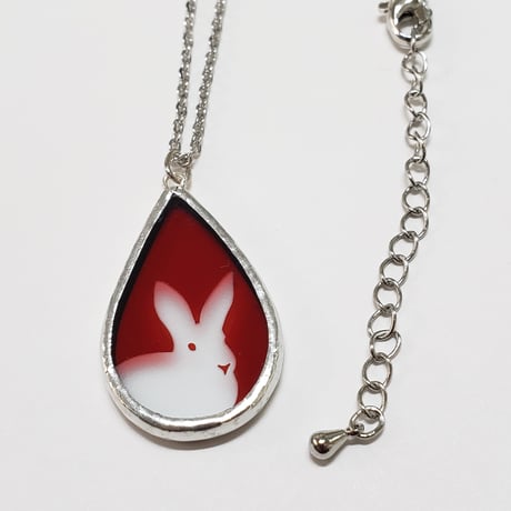 ステンドグラス製ネックレス blue or red