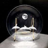 ガラス小皿【月夜が楽しいうさぎたち】