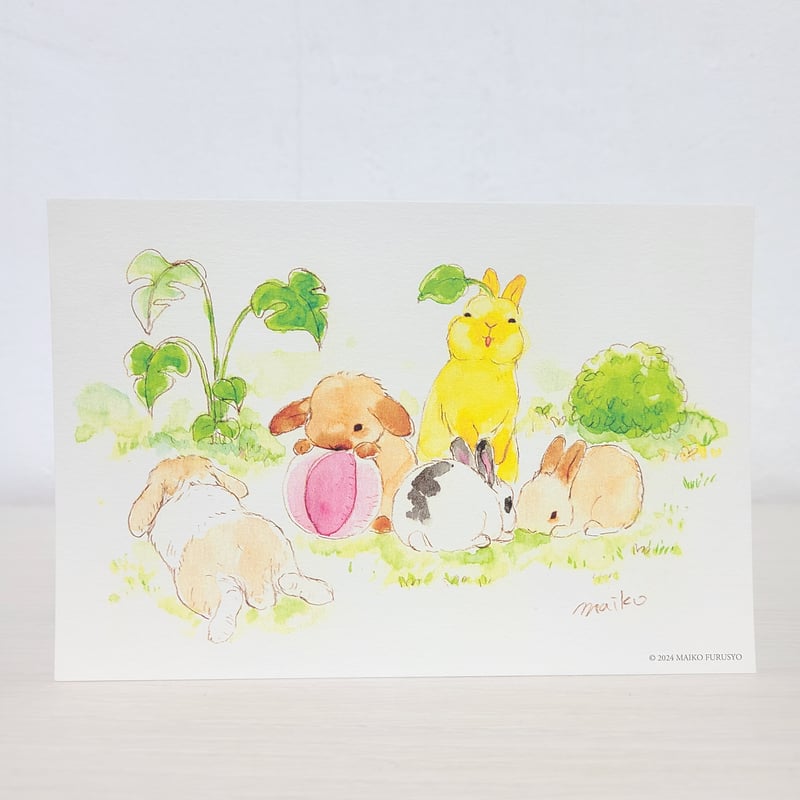 サ*ウ様 「re: rabbit」 油絵　うさぎ Have a nice day 🍀🐰 #うさぎ #うさぎイラスト
