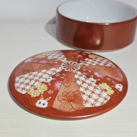 赤絵蓋物-華-