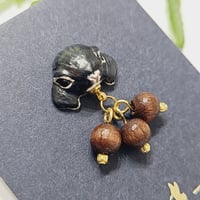 ●ふんばりうさぎ●ピアス【垂れ耳・ブラックシルバーマーチン】