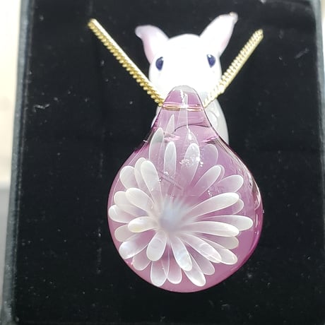 うさぎと雪の華のペンダント-661