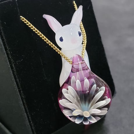 うさぎと雪の華のペンダント-661
