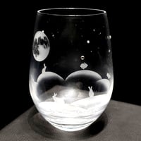 タンブラーグラス（vol.1）【月夜が楽しいうさぎたち】
