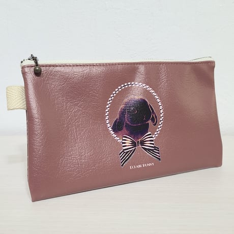 平ポーチ(ブラックロップ/アンティーク)