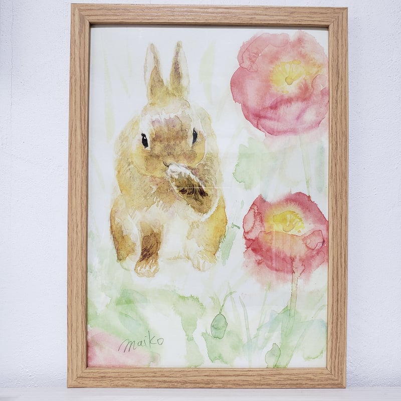A4ミニポスター「ポピーとうさぎさん」 | rabbica ONLINE STORE