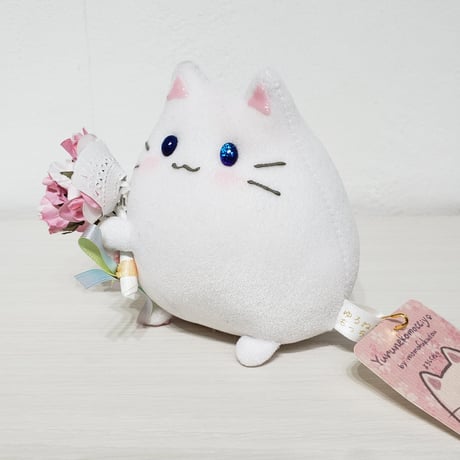 ねこもっちー（花束どうぞ 白）
