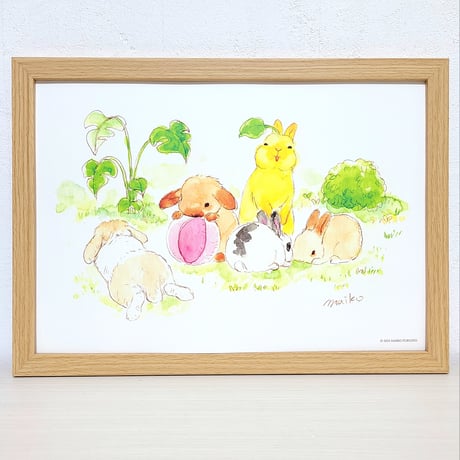A4ミニポスター 「うさぎしまコラボ」