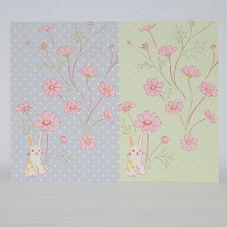 ポストカード2枚セット「秋桜」