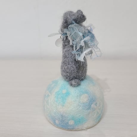 [羊毛針刺し(ミニ)]  ウサギと氷