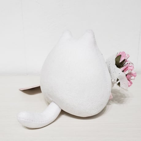 ねこもっちー（花束どうぞ 白）