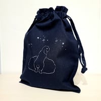 フリル巾着【ふわふわ雲とたれみみうさぎ】