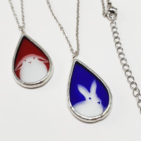 ステンドグラス製ネックレス blue or red