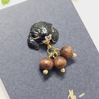 ●ふんばりうさぎ●ピアス【垂れ耳・ブラックオター】