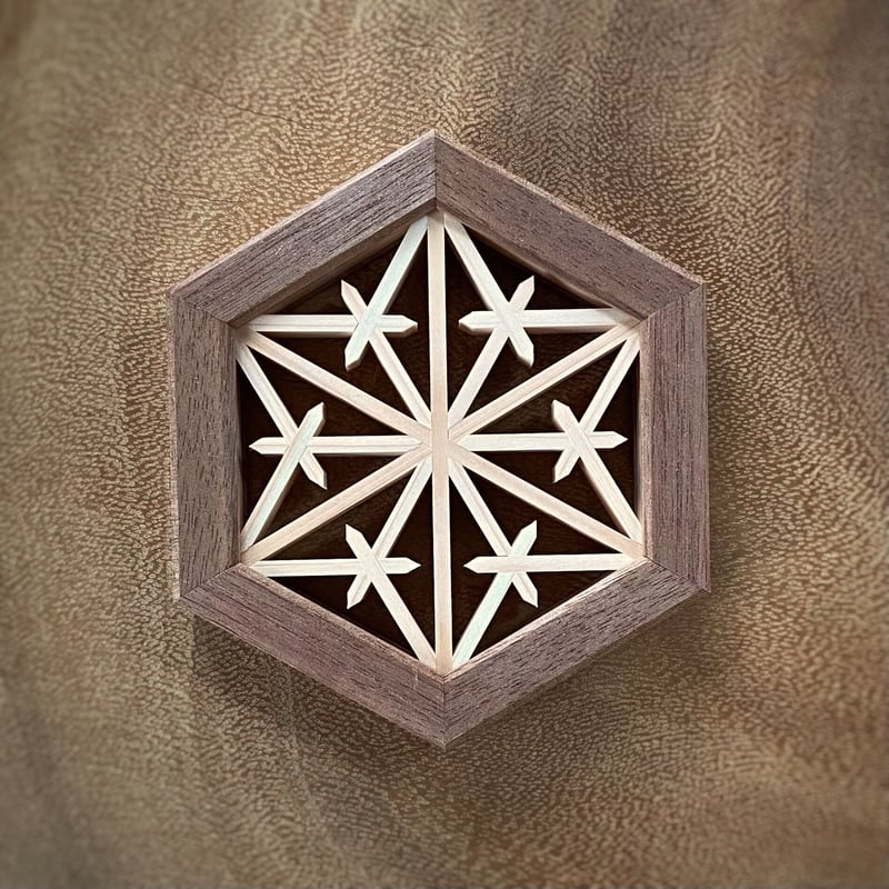 組子コースター つの麻の葉① | 組手幸房 階 〜KUDE Happy Factory KI