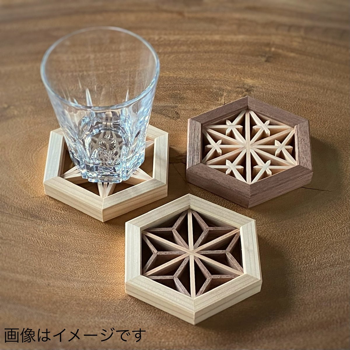 アンティーク調 六芒星 デザインプレート 装飾皿 コースター レトロ 金彩 模様 組手コースター 六芒星② | 組手幸房 階 〜KUDE Happy Factory KIZA