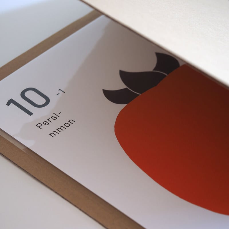 アートポスター『不朽の果物 10-01 柿（Persimmon／かき）』A3サイズ