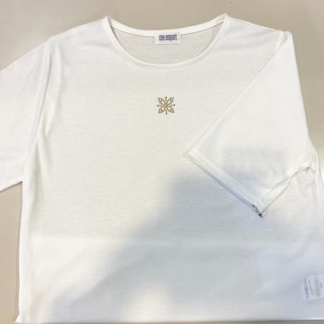 T/CラインストーンクールネックTシャツ/Cee asquait【半額以上割引】