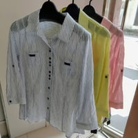 7分袖シアーシャツ